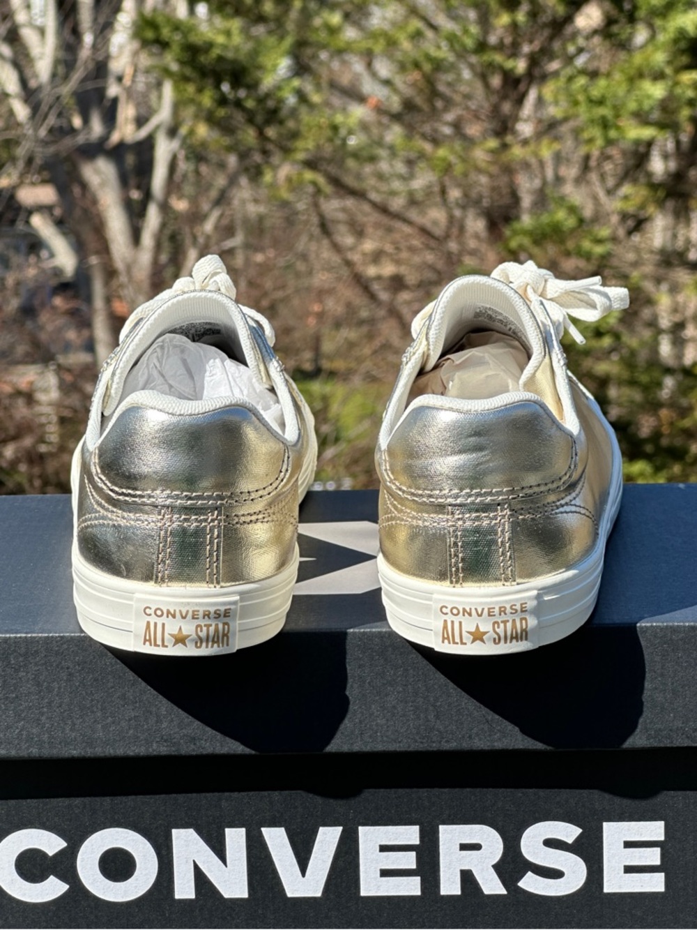Converse CTAS Ox Metallic Gold Casual Everyday Sneaker Womens 7 | 7.5 | 9.5 NEW - Picture 7 of 10